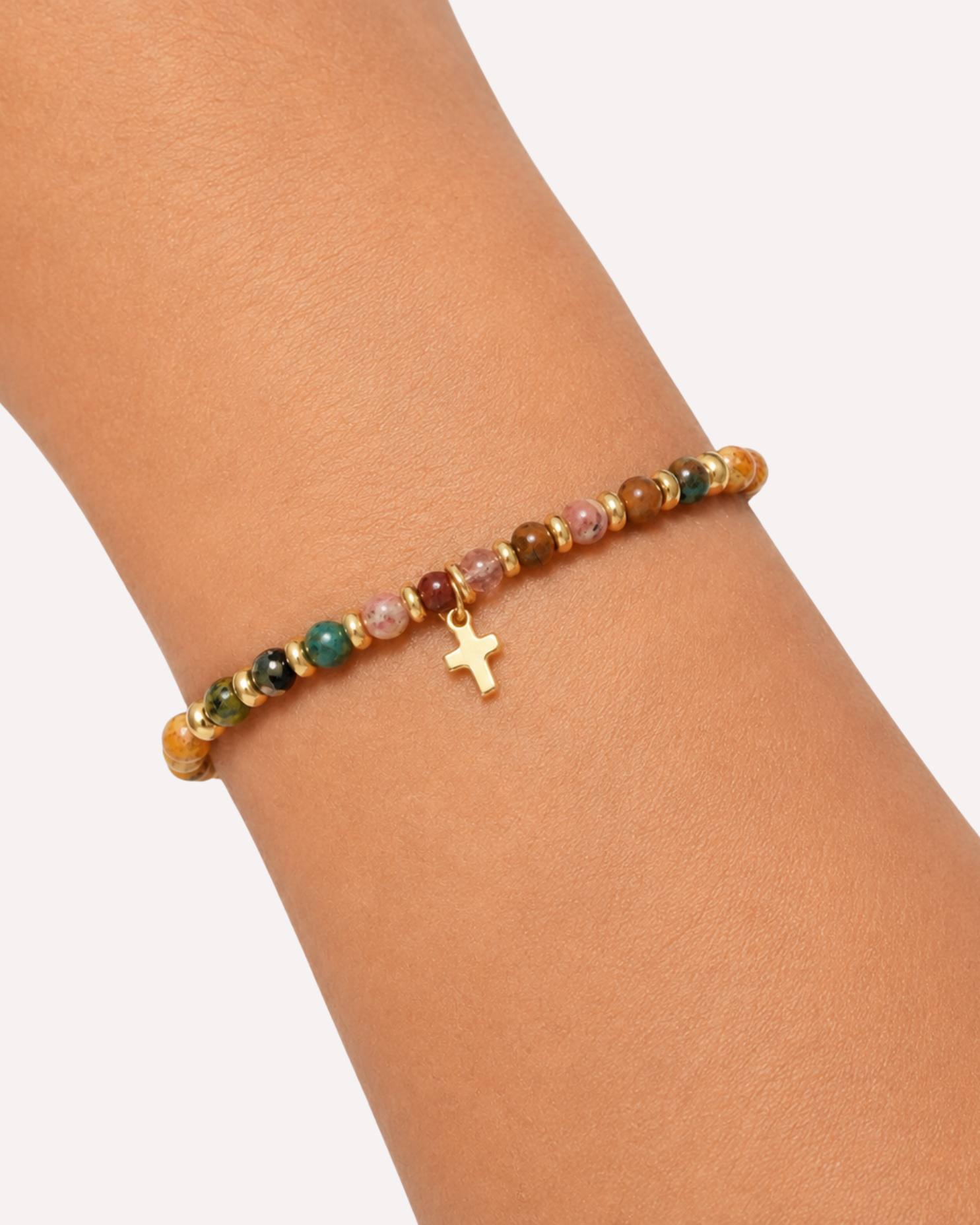 Stone Cross Bracelet